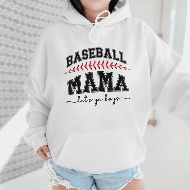 Baseball Mama Lets Go Boys Mother Baseball Mom Wmen Hoodie