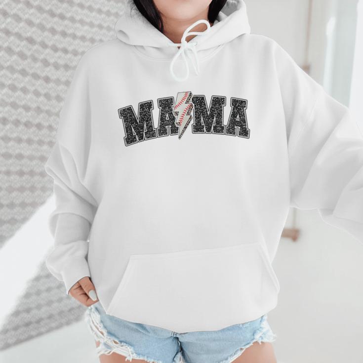 Baseball Mama Rocks Lightning Baseball Mom Mother's Day Wmen Hoodie