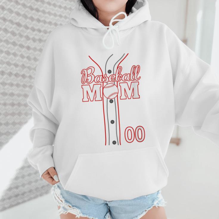 Baseball Mom 00 Number 0 Jersey Team Numbered Jersey Wmen Hoodie