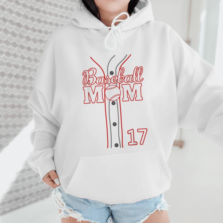 Baseball Mom 17 Number 17 Jersey Team Numbered Jersey Wmen Hoodie
