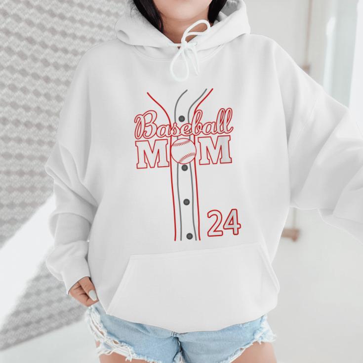 Baseball Mom 24 Number 24 Jersey Team Numbered Jersey Wmen Hoodie