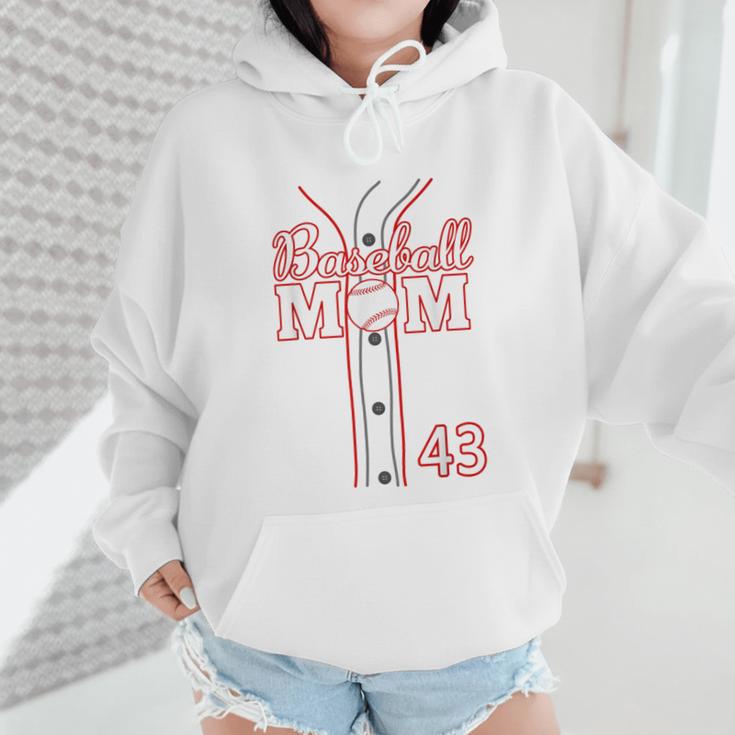 Baseball Mom 43 Number 43 Jersey Team Numbered Jersey Wmen Hoodie Baseball Mom 43 Number 43 Jersey Team Numbered Jersey Wmen Hoodie