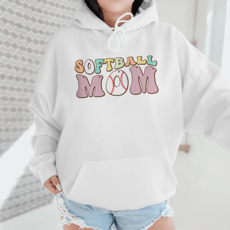 Baseball Mom Bleached Messy Bun Game Day Wmen Hoodie