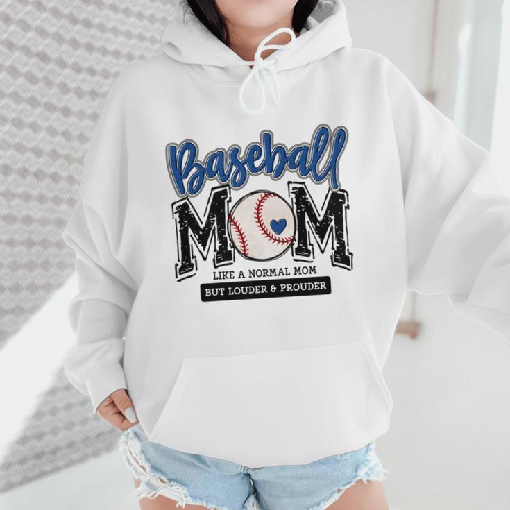 Baseball Mom Blue Varsity Baseball Mama Cute Mother's Day Wmen Hoodie