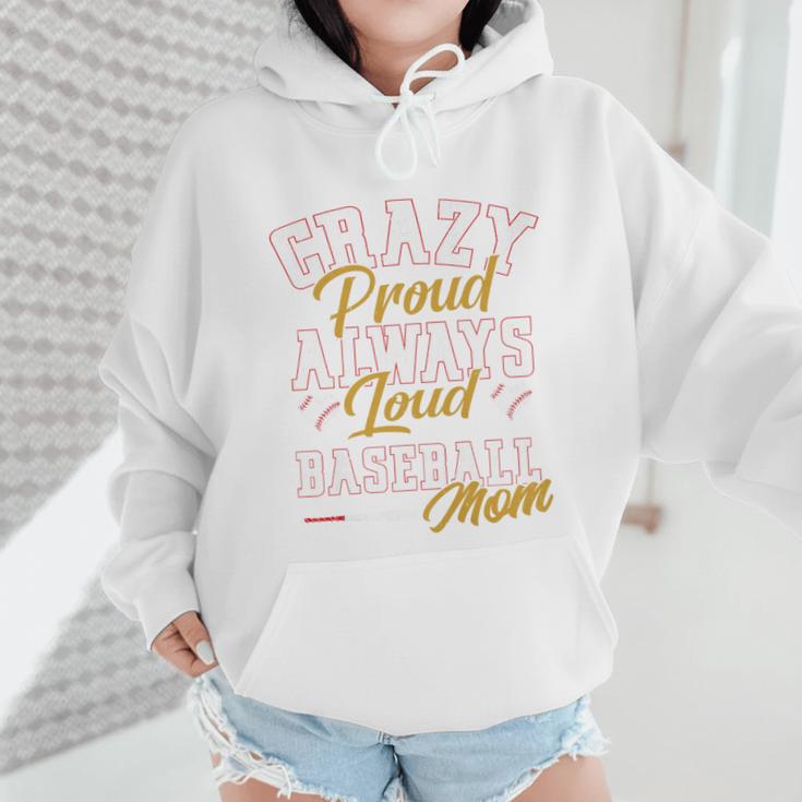 Baseball Mom Crazy Proud Always Loud Mother's Day Premium Wmen Hoodie