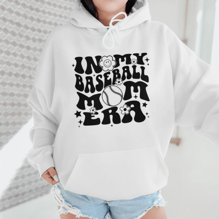 In My Baseball Mom Era Retro Groovy Sports Parent Wmen Hoodie