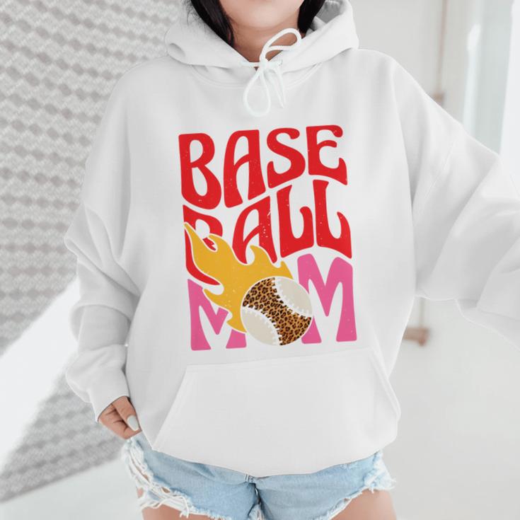Baseball Mom Game Day Trendy Pink Leopard Mama Premium Wmen Hoodie