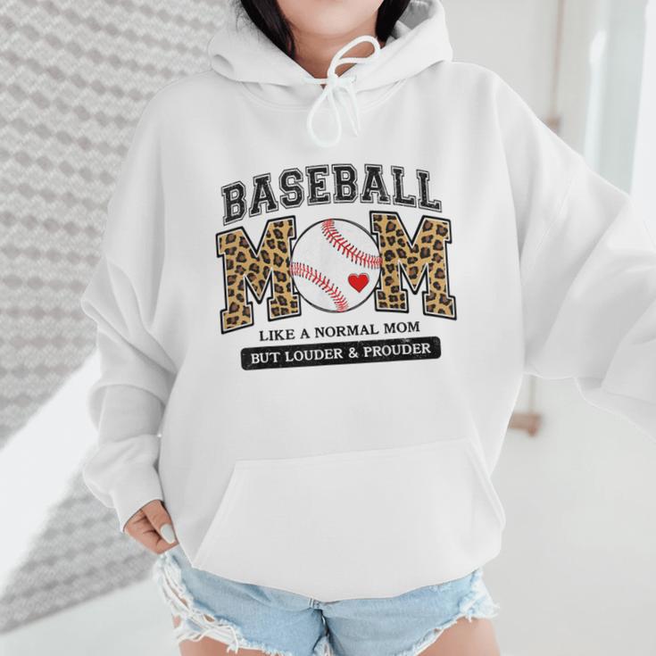 Baseball Mom Leopard Like a Normal But Louder And Prouder Wmen Hoodie