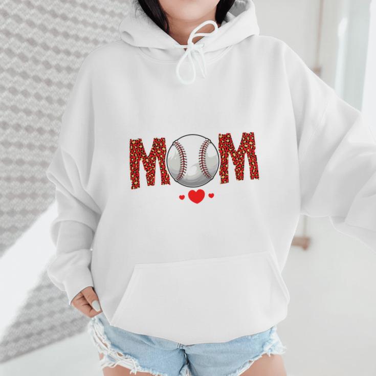 Baseball Mom Leopard Sports Players Mother's Day Wmen Hoodie Baseball Mom Leopard Sports Players Mother's Day Wmen Hoodie