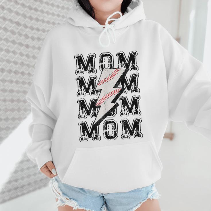 Baseball MOM Lightning Bolt Tshirt Retro Wmen Hoodie