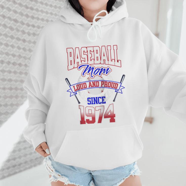 Baseball Mom Loud & Proud Since 1974 Raglan Baseball Tee Wmen Hoodie