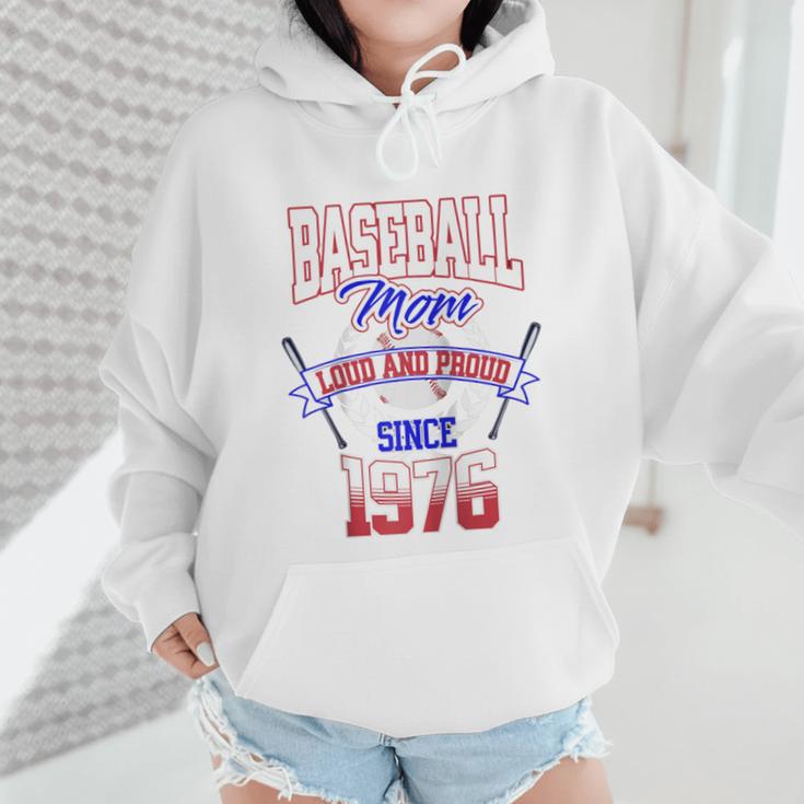 Baseball Mom Loud & Proud Since 1976 Raglan Baseball Tee Wmen Hoodie