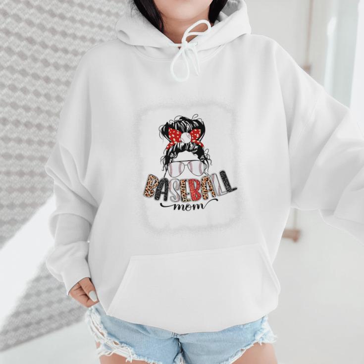 Baseball Mom Messy Bun Mommy Baseball Player Premium Wmen Hoodie