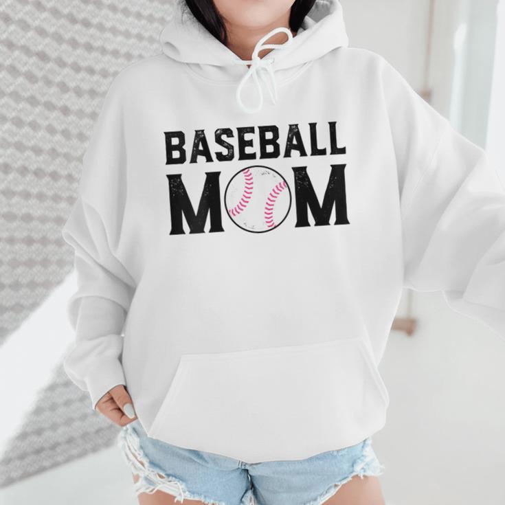 Baseball Mom Mommy Mama Mother's Day Women Retro Ball Sports Wmen Hoodie