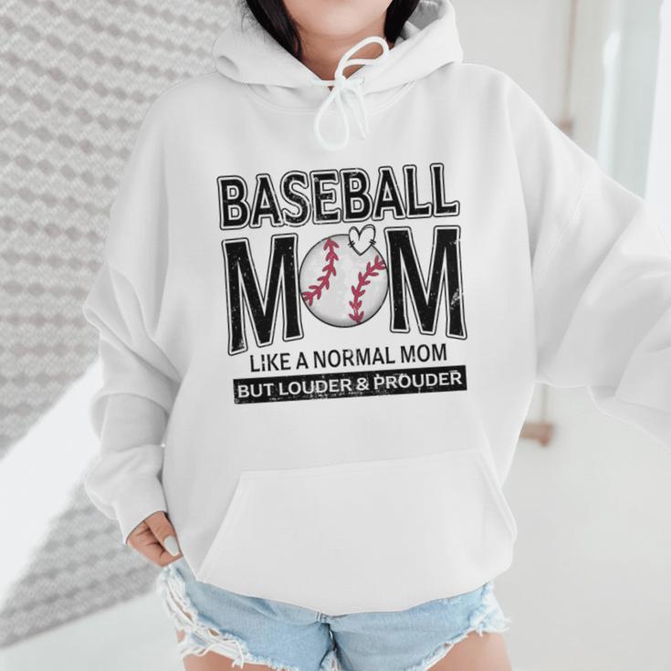 Baseball Mom Not Like a Normal Mom Baseball Mama Wmen Hoodie