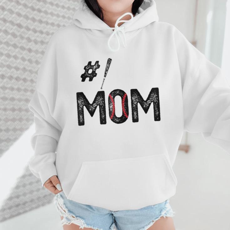Baseball Mom Number One 1 Mother Baseball Lover Mother's Day Wmen Hoodie