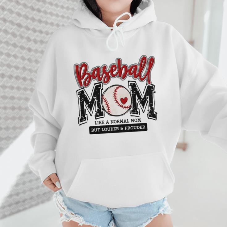 Baseball Mom Red Varsity Baseball Mama Cute Mother's Day Wmen Hoodie