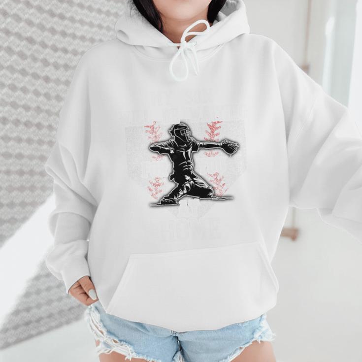 Baseball Mom My Son Will Be Waiting For You At Home Premium Tri-Blend Wmen Hoodie