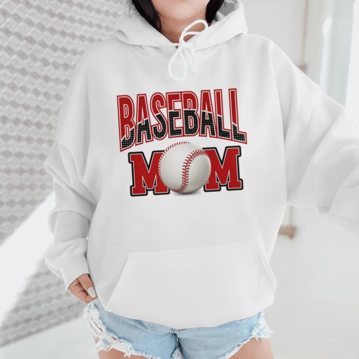 Baseball Mom Sports Red Wmen Hoodie