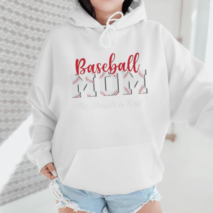Baseball Mom The Struggle Is Real Premium Wmen Hoodie