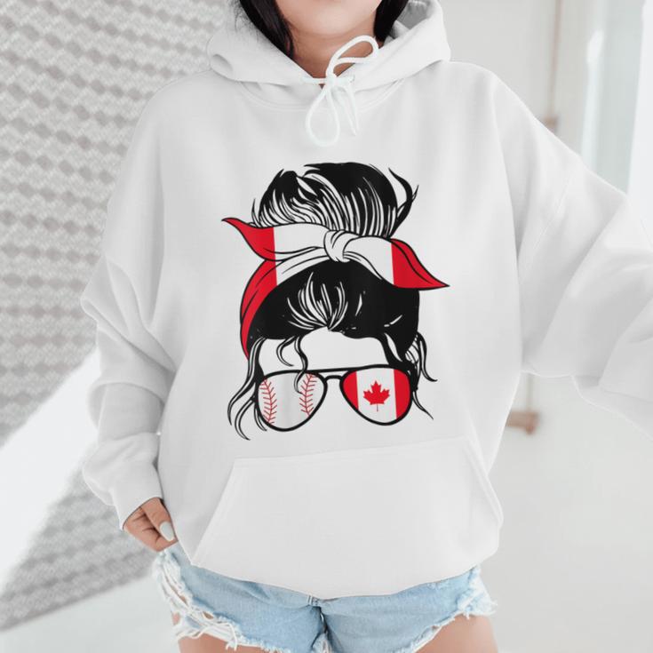 Canadian Baseball Mom Canada Flag Baseball Girl Wmen Hoodie Canadian Baseball Mom Canada Flag Baseball Girl Wmen Hoodie