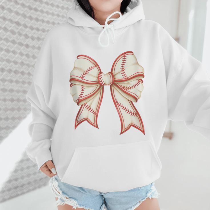 Coquette Bow Baseball Mama Baseball Mom Women Wmen Hoodie Coquette Bow Baseball Mama Baseball Mom Women Wmen Hoodie