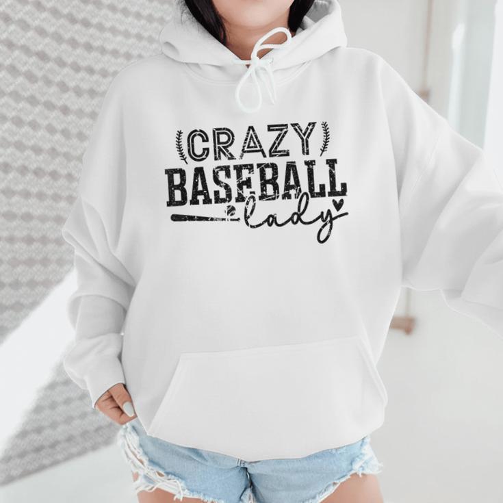 Crazy Baseball Lady Baseball Mom Sporty Humor Wmen Hoodie Crazy Baseball Lady Baseball Mom Sporty Humor Wmen Hoodie