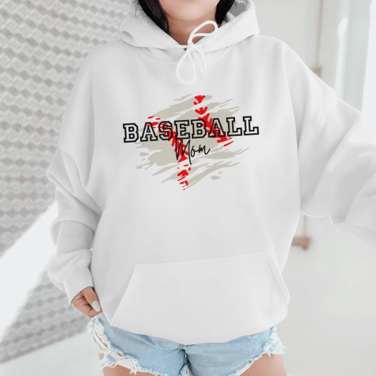 Distressed Baseball Mom Wmen Hoodie Distressed Baseball Mom Wmen Hoodie