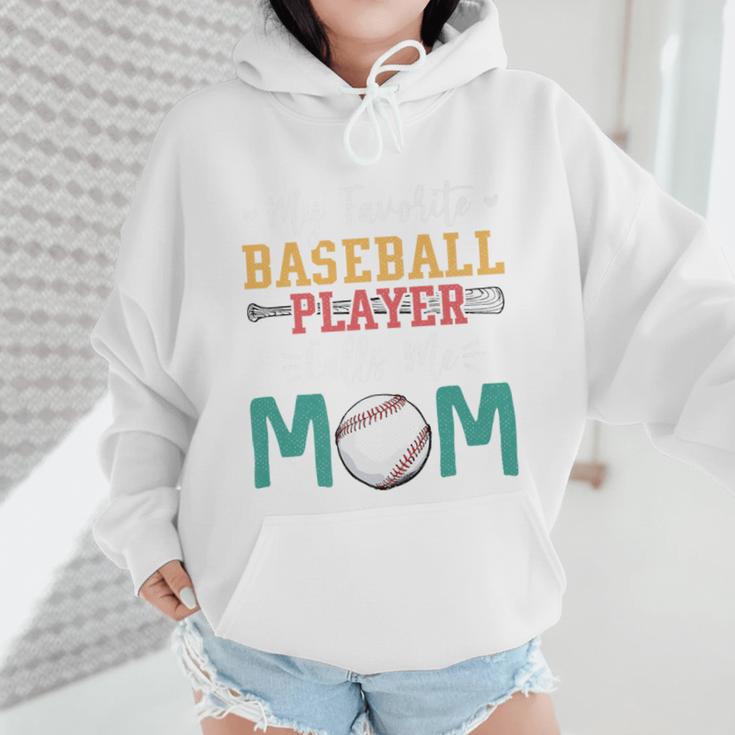 My Favorite Baseball Player Calls Me Mom Baseball Mom Premium Wmen Hoodie