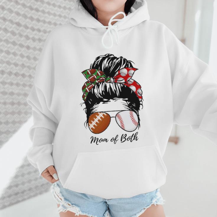 Football Mom Baseball Mom Of Both Messy Bun Mother's Day Premium Tri-Blend Wmen Hoodie Football Mom Baseball Mom Of Both Messy Bun Mother's Day Premium Tri-Blend Wmen Hoodie