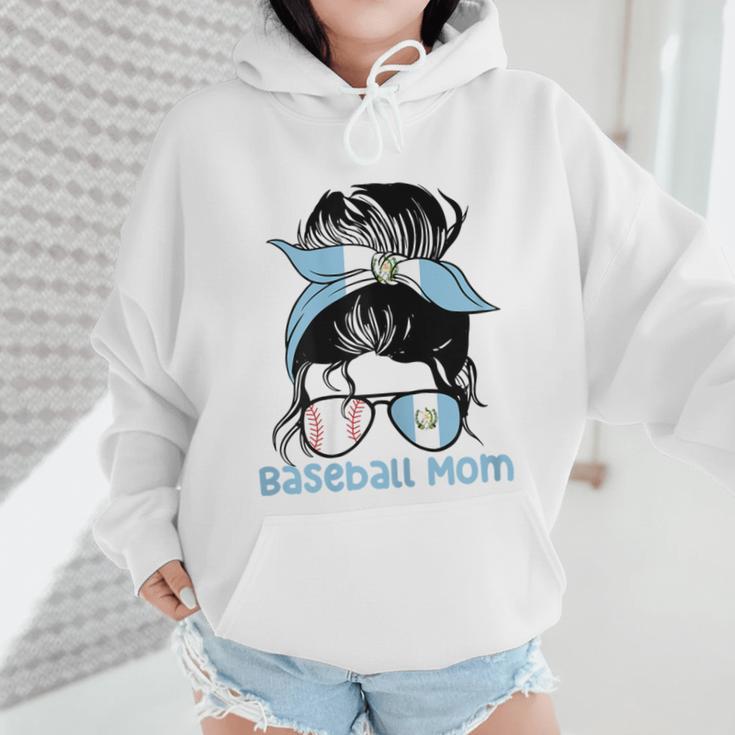 Guatemala Baseball Mom Messy Bun Wmen Hoodie Guatemala Baseball Mom Messy Bun Wmen Hoodie