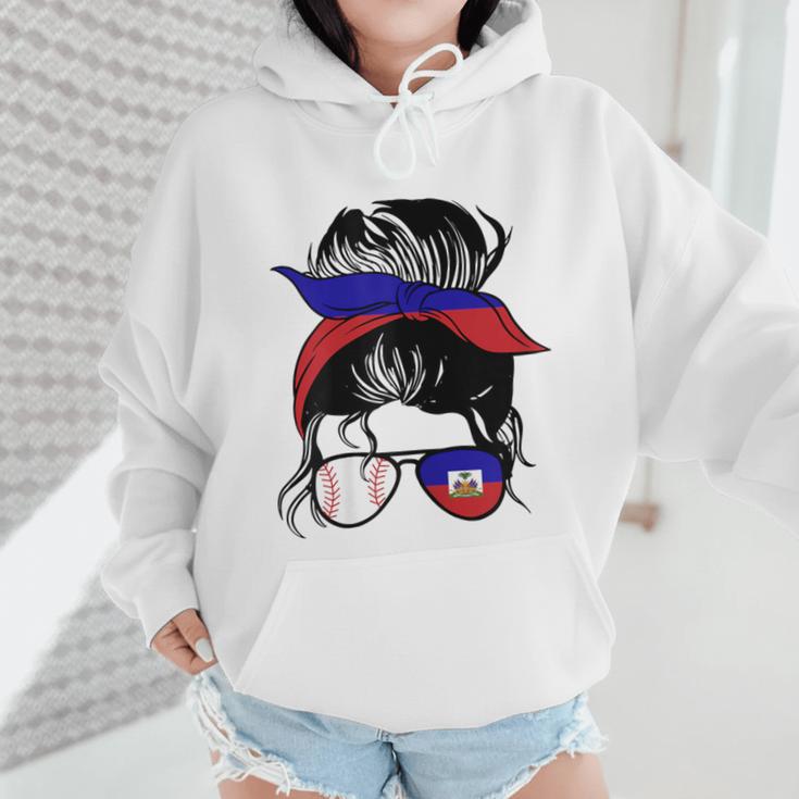 Haitian Baseball Mom Haiti Flag Baseball Girl Wmen Hoodie