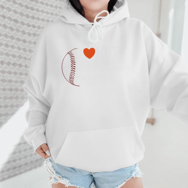 I Heart Hot Baseball Moms Wmen Hoodie