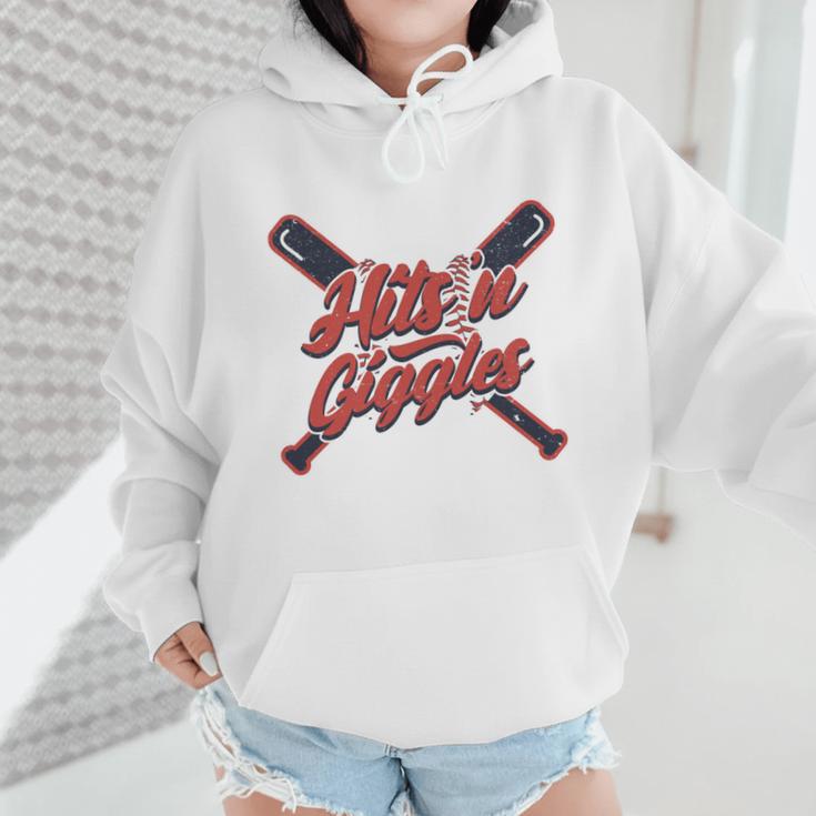 Hits 'n Giggles Baseball Player Women Baseball Mom Mother Wmen Hoodie Hits 'n Giggles Baseball Player Women Baseball Mom Mother Wmen Hoodie