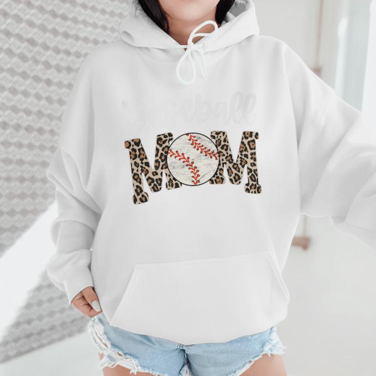 Leopard Baseball Mom Baseball Mama Retro Cute Mother's Day Premium Wmen Hoodie Leopard Baseball Mom Baseball Mama Retro Cute Mother's Day Premium Wmen Hoodie