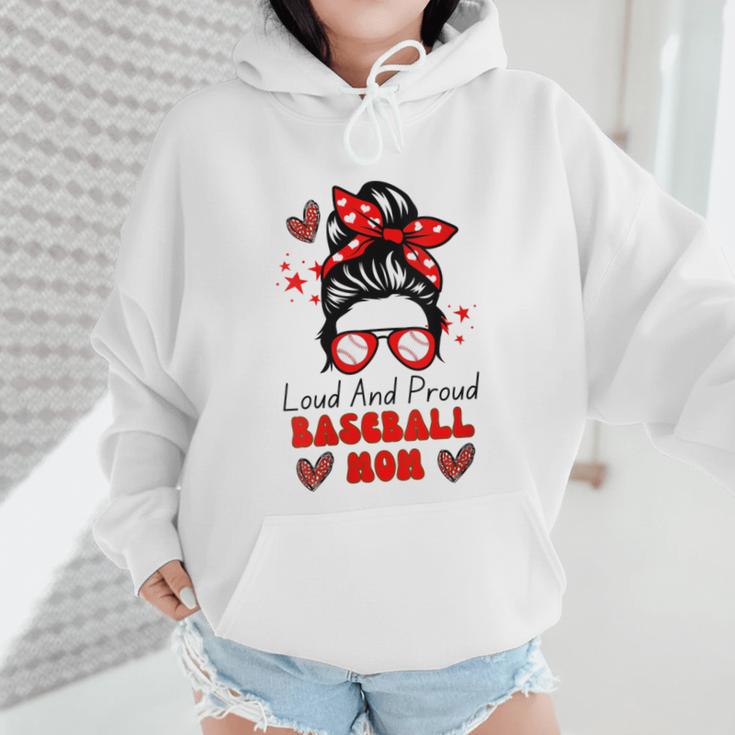 Loud And Proud Baseball Mom Messy Bun Leopard Mother Day Wmen Hoodie Loud And Proud Baseball Mom Messy Bun Leopard Mother Day Wmen Hoodie