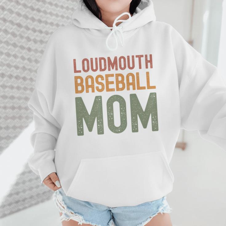 Loudmouth Baseball Mom Sports Cute Text Premium Wmen Hoodie