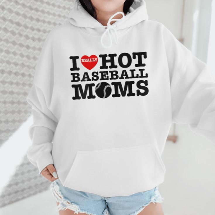 I Love Hot Baseball Moms Heart Sport Fan For Women Men Wmen Hoodie