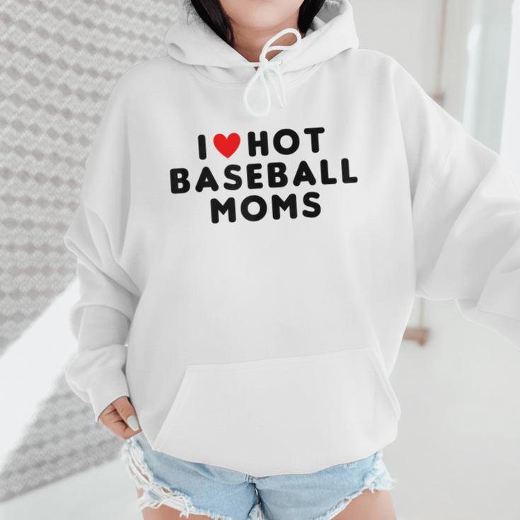 I Love Hot Baseball Moms Red Heart Wmen Hoodie I Love Hot Baseball Moms Red Heart Wmen Hoodie
