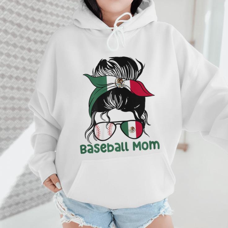 Mexico Baseball Mom Messy Bun Wmen Hoodie Mexico Baseball Mom Messy Bun Wmen Hoodie