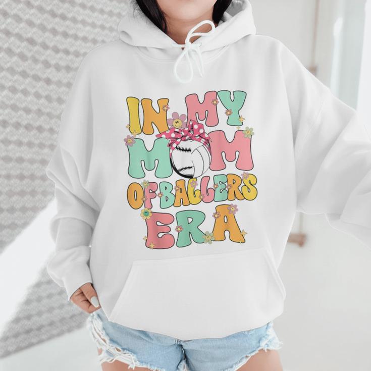 In My Mom Of Ballers Era Groovy Volleyball Baseball Mom Cute Wmen Hoodie In My Mom Of Ballers Era Groovy Volleyball Baseball Mom Cute Wmen Hoodie