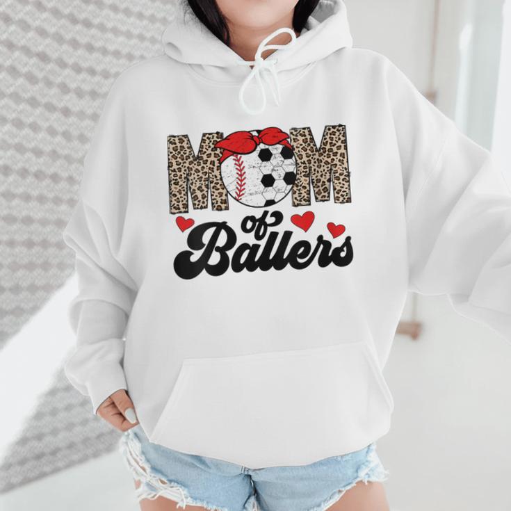 Mom Of Ballers Soccer Baseball Mom Soccer Baseball Mother Wmen Hoodie