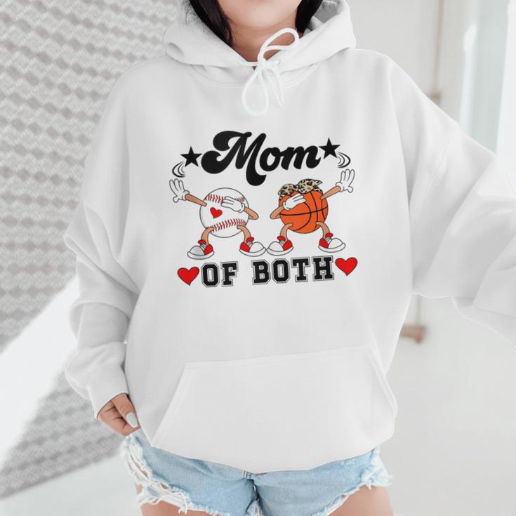 Mom Of Both Basketball Baseball Mom Wmen Hoodie