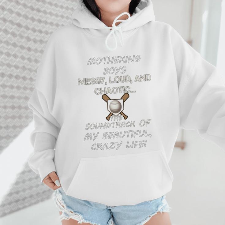 Mothering Boys Messy Loud Chaotic Baseball Mom Premium Wmen Hoodie Mothering Boys Messy Loud Chaotic Baseball Mom Premium Wmen Hoodie