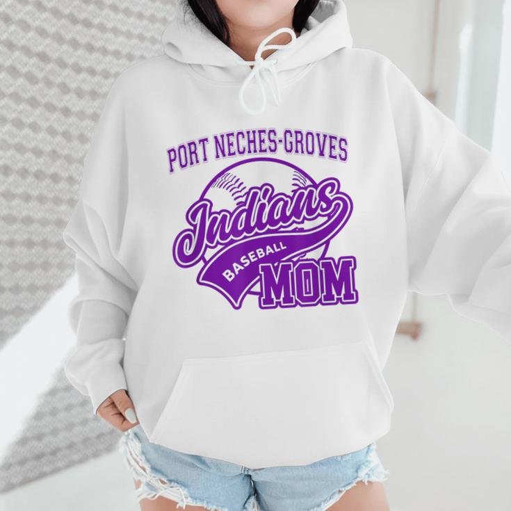 Port Neches-Groves High School PNG Indians Baseball Mom Wmen Hoodie Port Neches-Groves High School PNG Indians Baseball Mom Wmen Hoodie