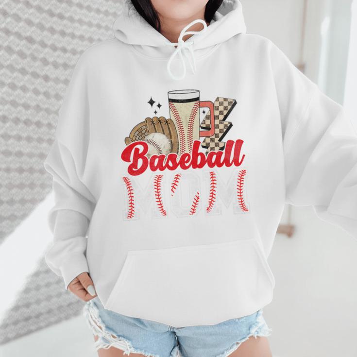 Retro Coffee Baseball Mama Mother's Day Baseball Mom Premium Wmen Hoodie Retro Coffee Baseball Mama Mother's Day Baseball Mom Premium Wmen Hoodie