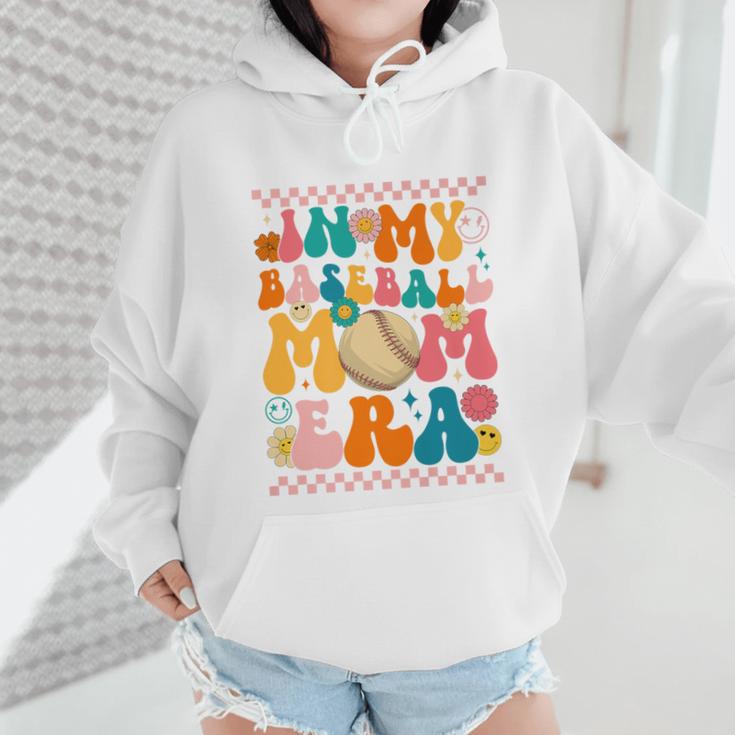 Retro Groovy In My Baseball Mom Era Happy Women Premium Wmen Hoodie Retro Groovy In My Baseball Mom Era Happy Women Premium Wmen Hoodie