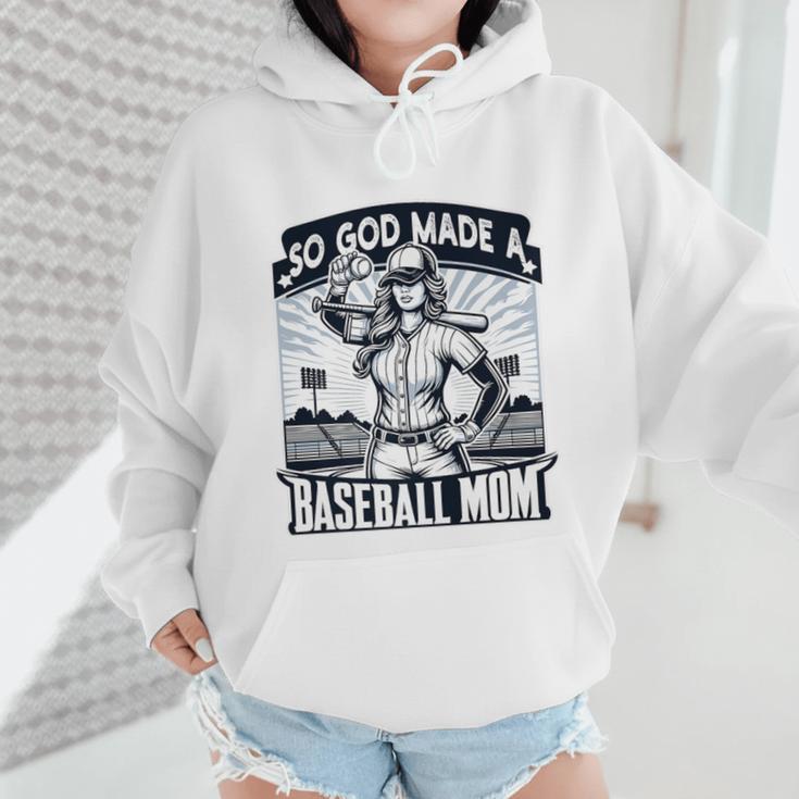 So God Made A Baseball Mom Baseball Player Premium Wmen Hoodie