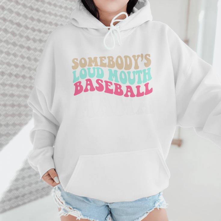 Somebody's Loudmouth Baseball Mama Baseball Mom Premium Wmen Hoodie Somebody's Loudmouth Baseball Mama Baseball Mom Premium Wmen Hoodie