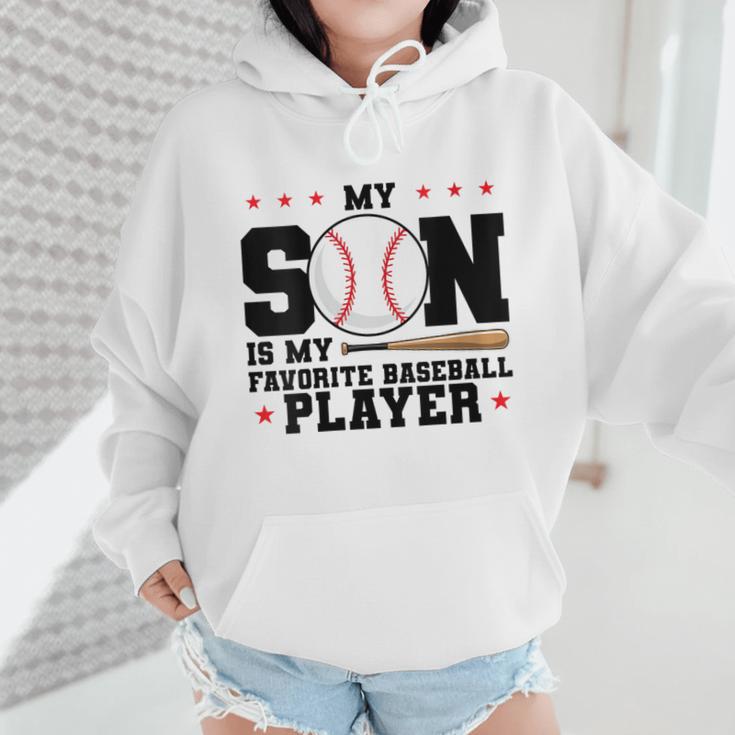 My Son Is My Favorite Baseball Player Baseball Mom Wmen Hoodie